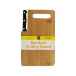Bamboo Cutting Board with Built-In Knife