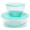 DÃ©cor USA Two Pack Blue Seal & Storage Glass Bowl Set