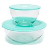 DÃ©cor USA Two Pack Blue Seal & Storage Glass Bowl Set